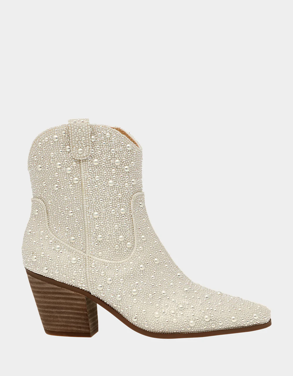 DIVA IVORY Pearl Cowboy Bootie | White Boots | Western Booties | Betsey Johnson