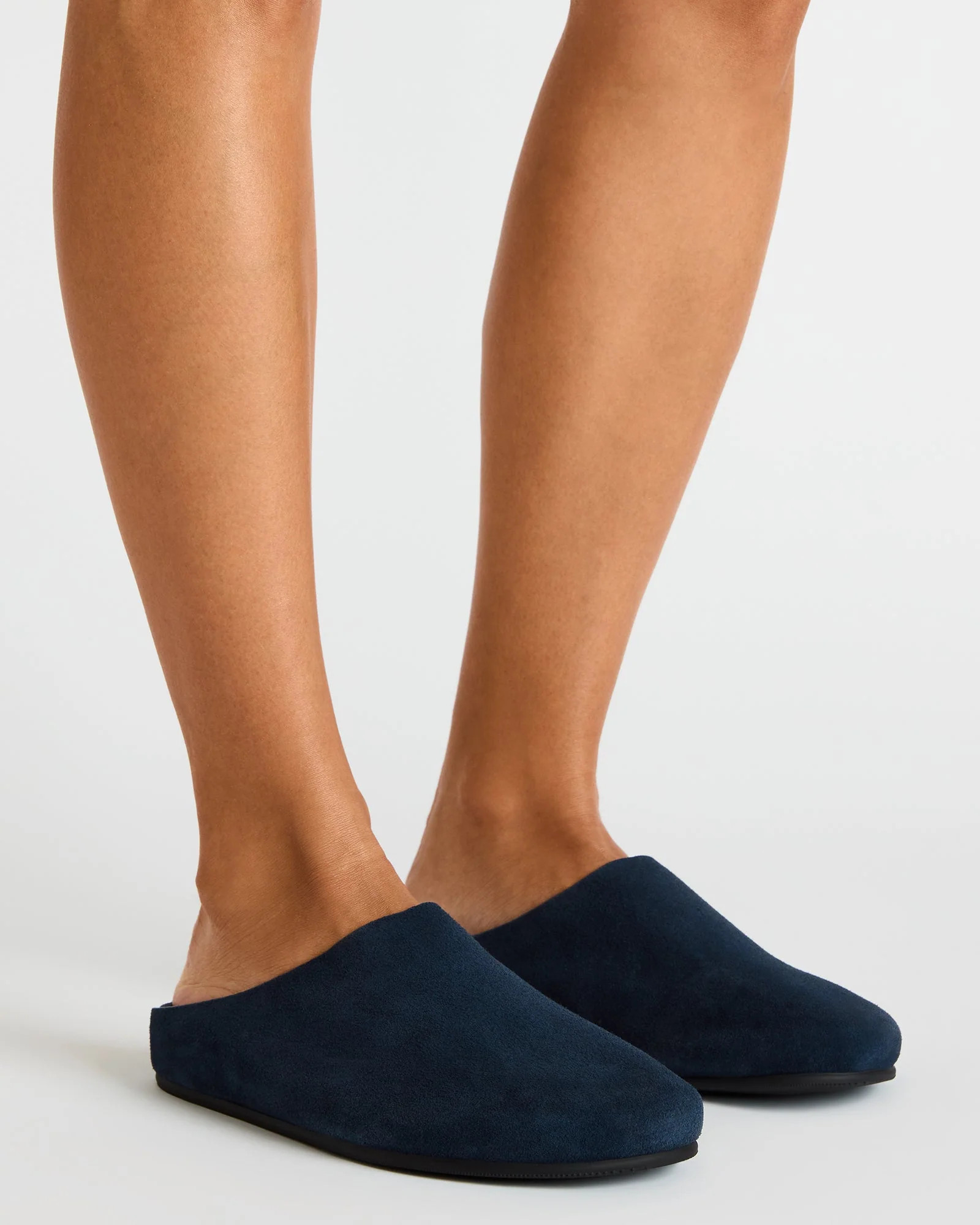 FERN Navy Suede Mule Slip-On Round-Toe Women's Flat | Steve Madden (US)