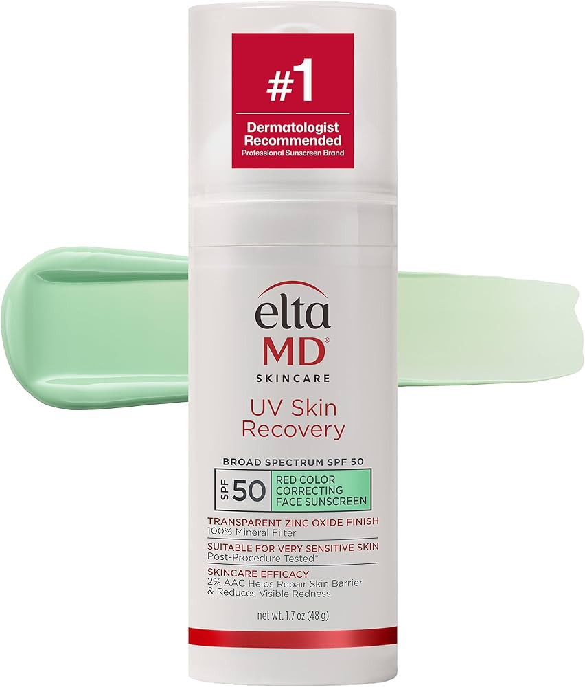EltaMD UV Skin Recovery 100% Mineral Sunscreen, SPF 50, Redness Correcting Face Sunscreen, Safe f... | Amazon (US)