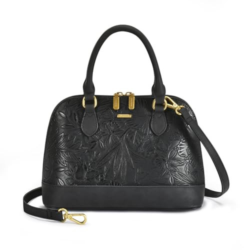 LOVEVOOK Small Purse Crossbody Bags for Women Fashion Satchael for Dating Travel Casual,Flower-Black | Amazon (US)