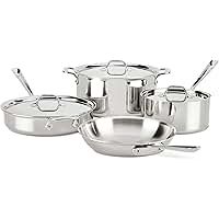 All-Clad D3 Stainless Steel Dishwasher Safe Induction Compatible Cookware Set, Tri-Ply Bonded, 7-... | Amazon (US)