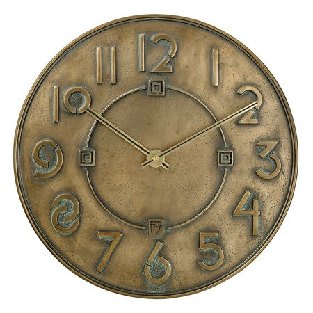 Bulova Clocks C3333 Frank Lloyd Wright Exhibition Antique Bronze 12"" Wall Clock | Walmart (US)