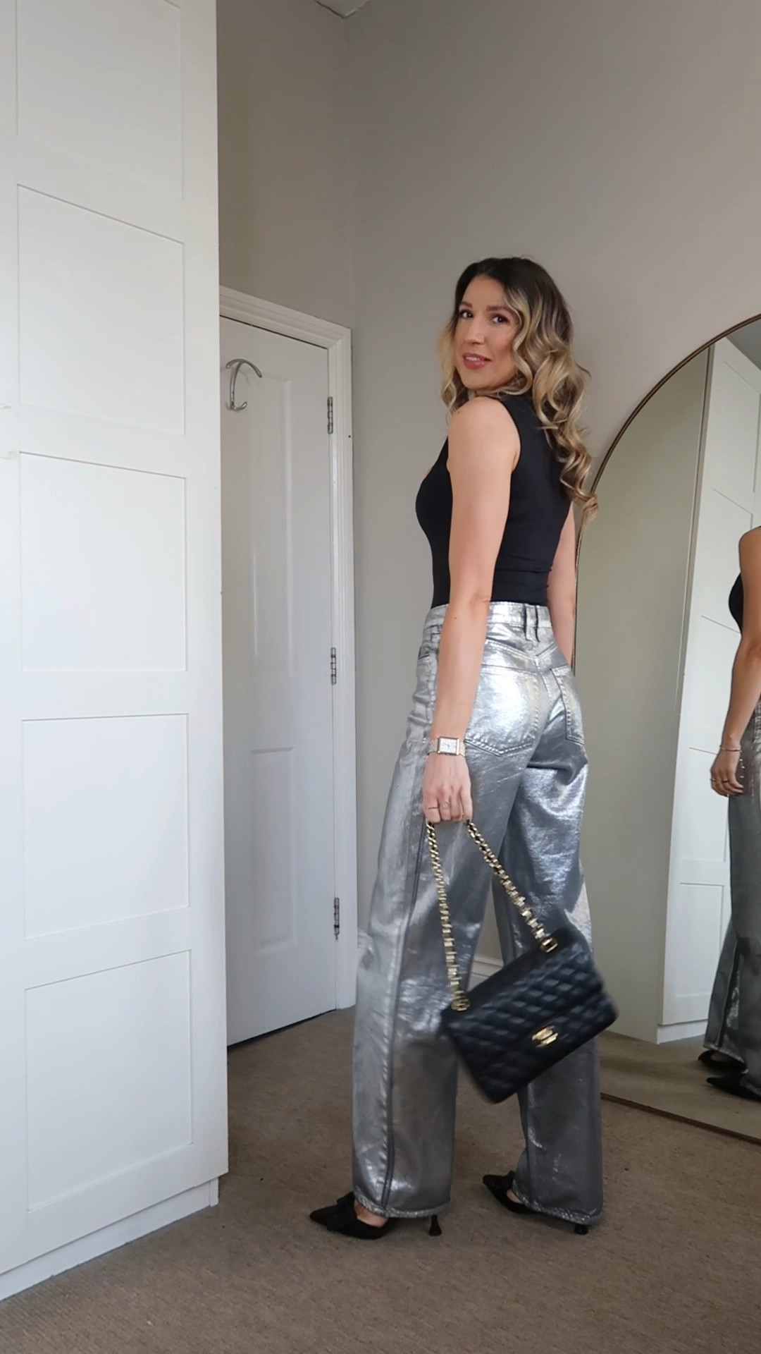  Christmas party outfits - day 4 🪩✨

Metallic are such a huge trend this season and I love these River Island metallic jeans. They are so comfy and really make a statement for the party season but can very easily be dressed down with trainers or boots if you prefer. 

I wear a size 8L as I wanted to wear them with heels and be the perfect length. 

Christmas outfit 
Metallic jeans 
Silver jeans 

#LTKfindsunder50 #LTKVideo #LTKparties