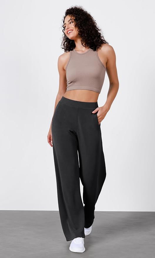 ODODOS Women's Modal Soft Wide Leg Pants Elastic High Waist Casual Lounge Relaxed Pants with Pock... | Amazon (US)
