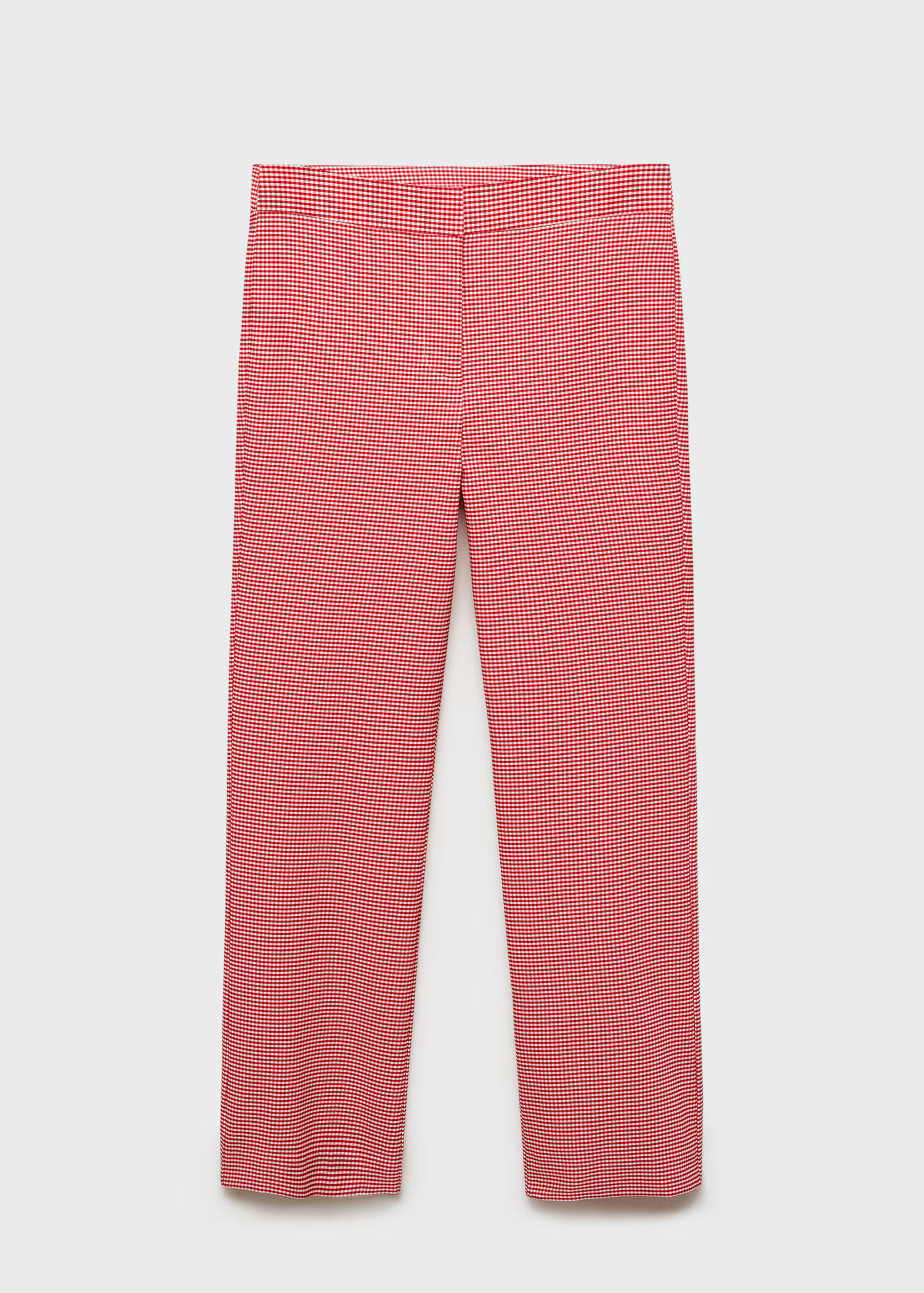 Gingham-check cropped pants - Women | MANGO USA | Mango (US/MX/AU)