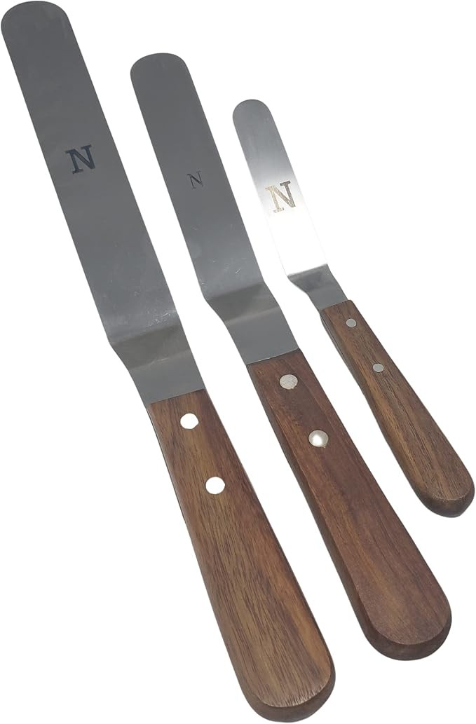 Offset Stainless Steel Spatula Set with Wood Handle - Professional Cake Decorating Tools - 4", 6.... | Amazon (US)