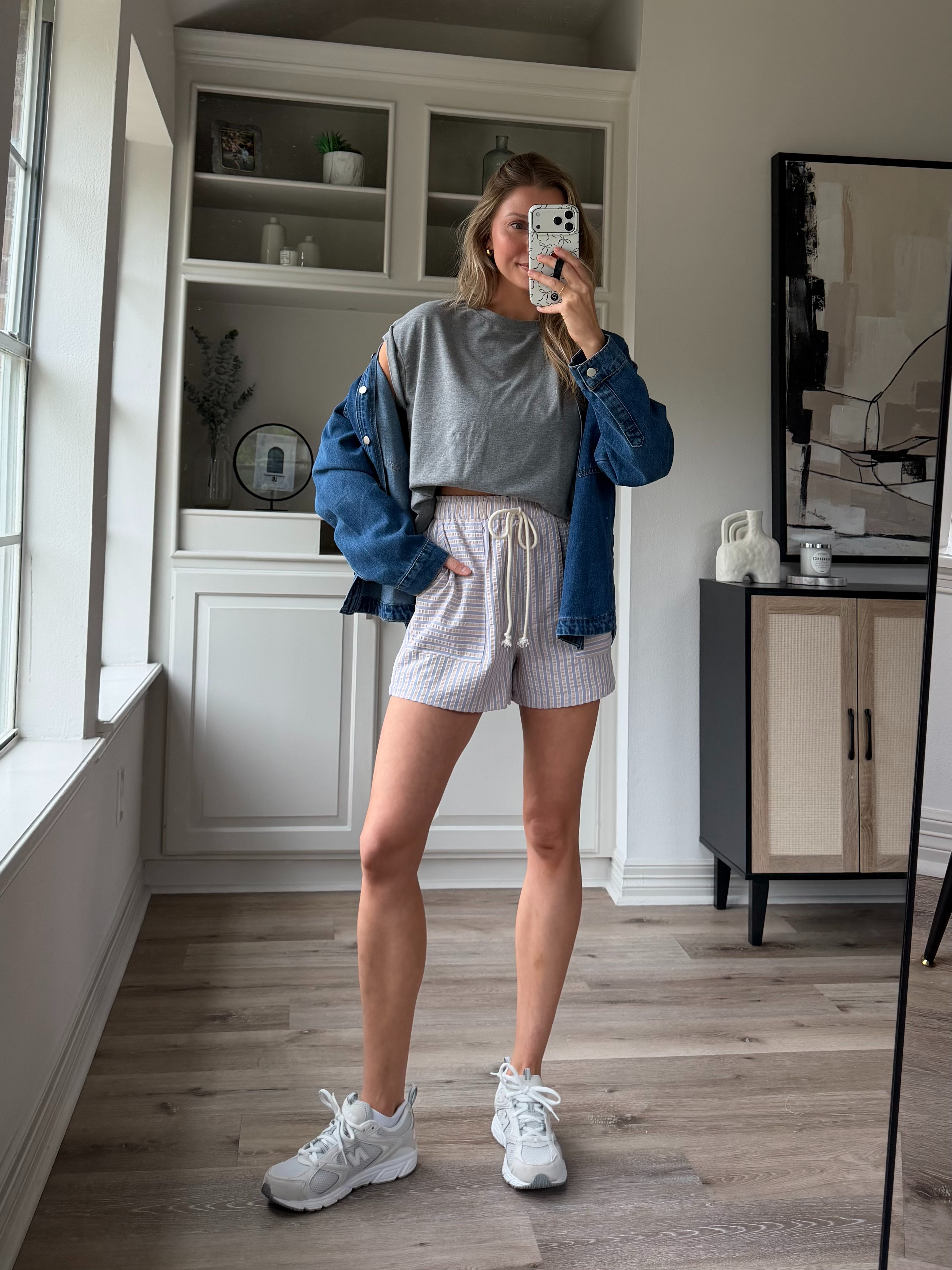 Everyday casual outfit inspo! M in cropped tee, S shorts, M denim shirt
 

 #LTKootd #LTKmomlife
