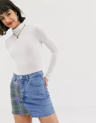 Noisy May roll neck jersey top in white | ASOS US