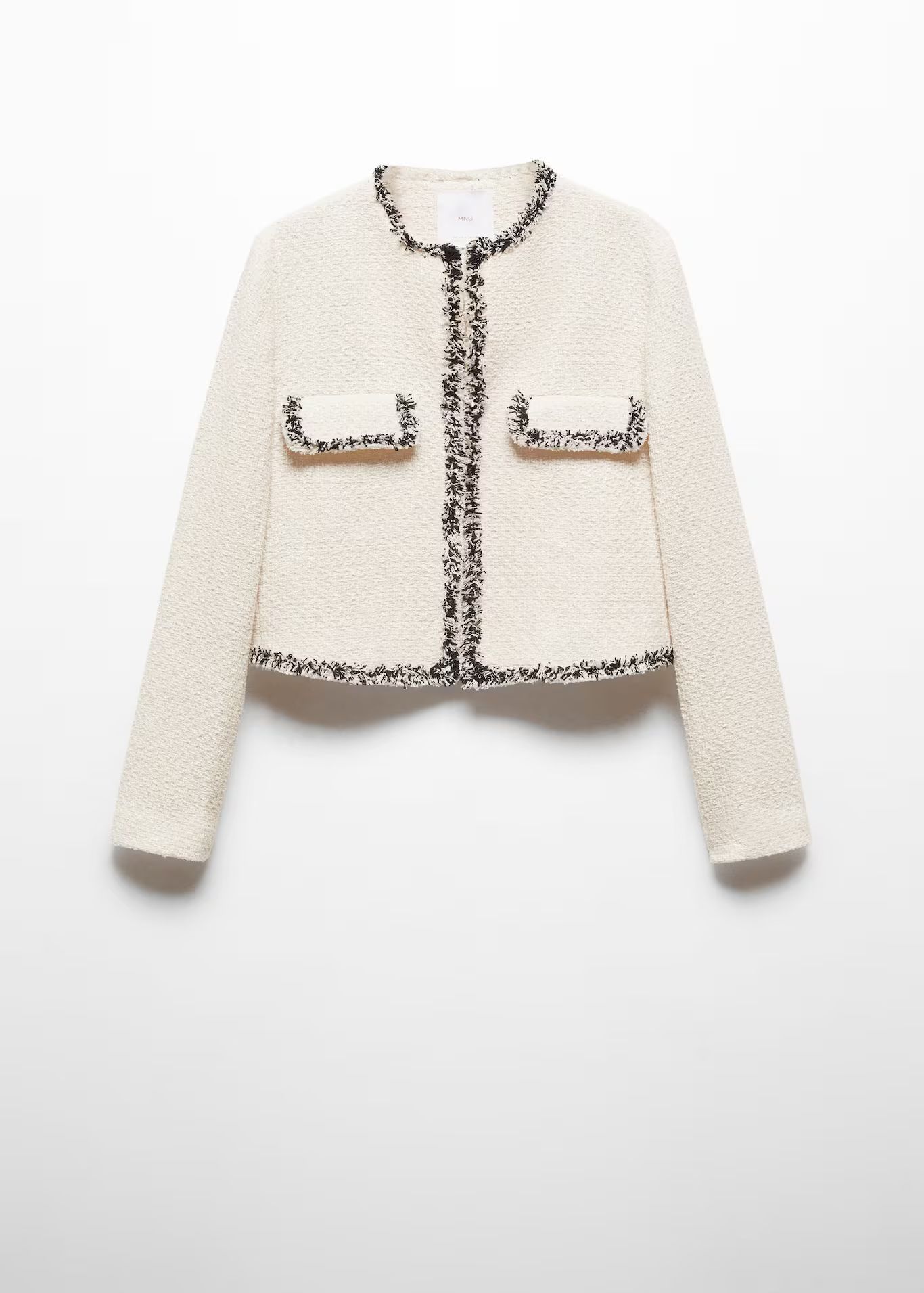 Tweed jacket with contrast detail -  Women | Mango United Kingdom | MANGO (UK)