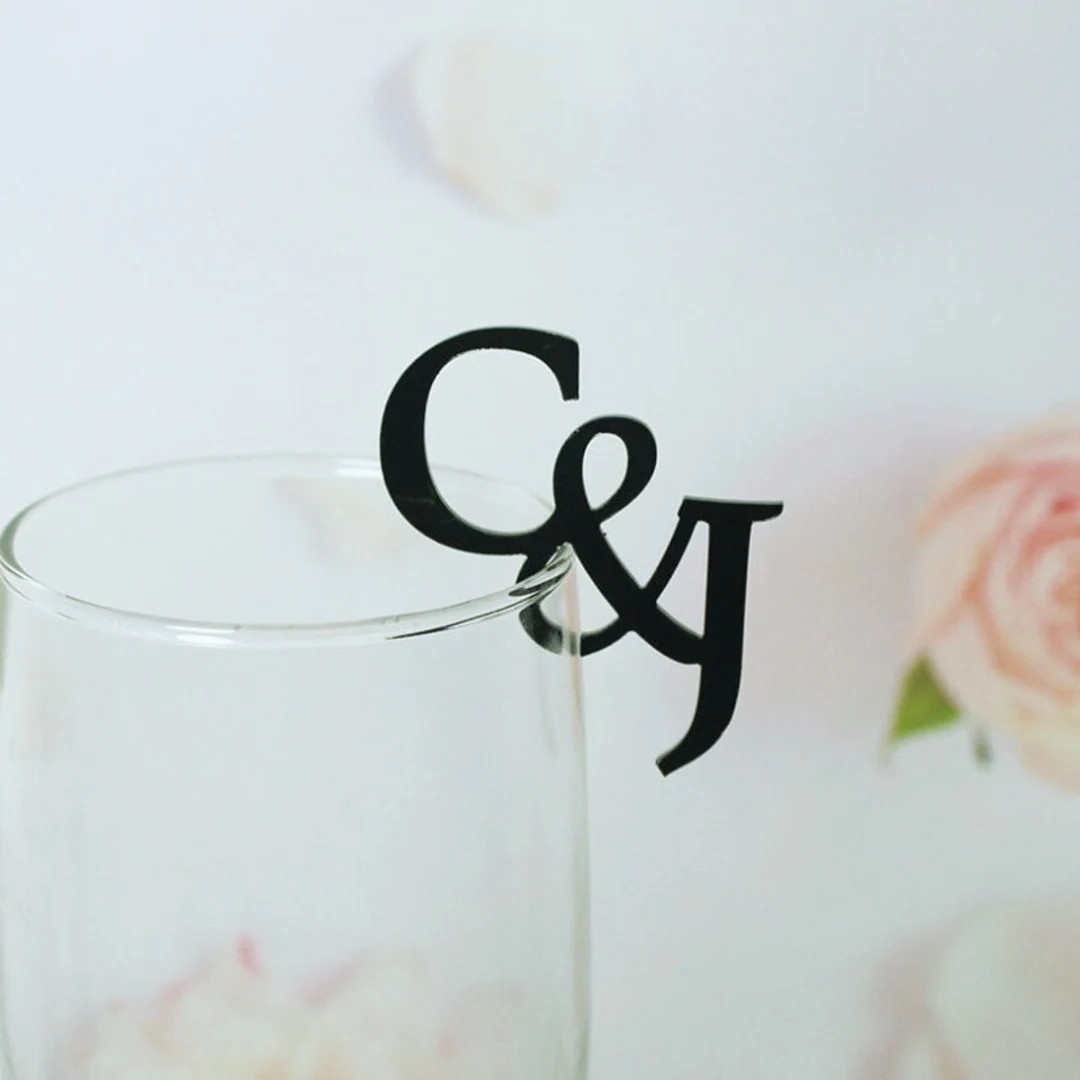 20/50/100pcs Personalised Couple Initials Drink Charms Glass Tags - Etsy | Etsy (US)