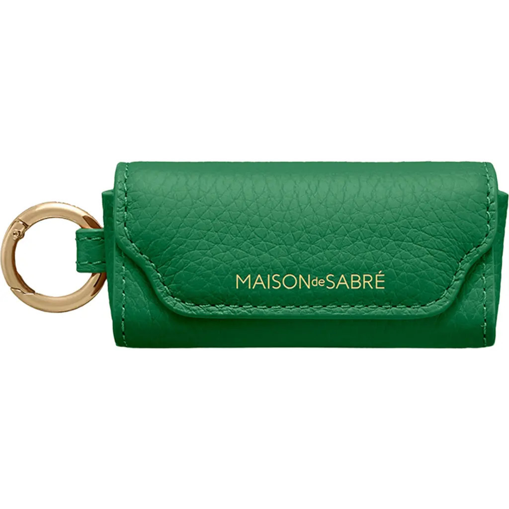 MAISON de SABRÉ Leather Lipstick Charm in Emerald Lily at Nordstrom | Nordstrom