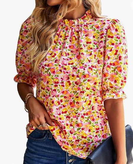 Spring blouse. Floral pattern. Affordable top. Business casual. Fashion on a budget. Girls night out  

#LTKstyletip #LTKfindsunder50