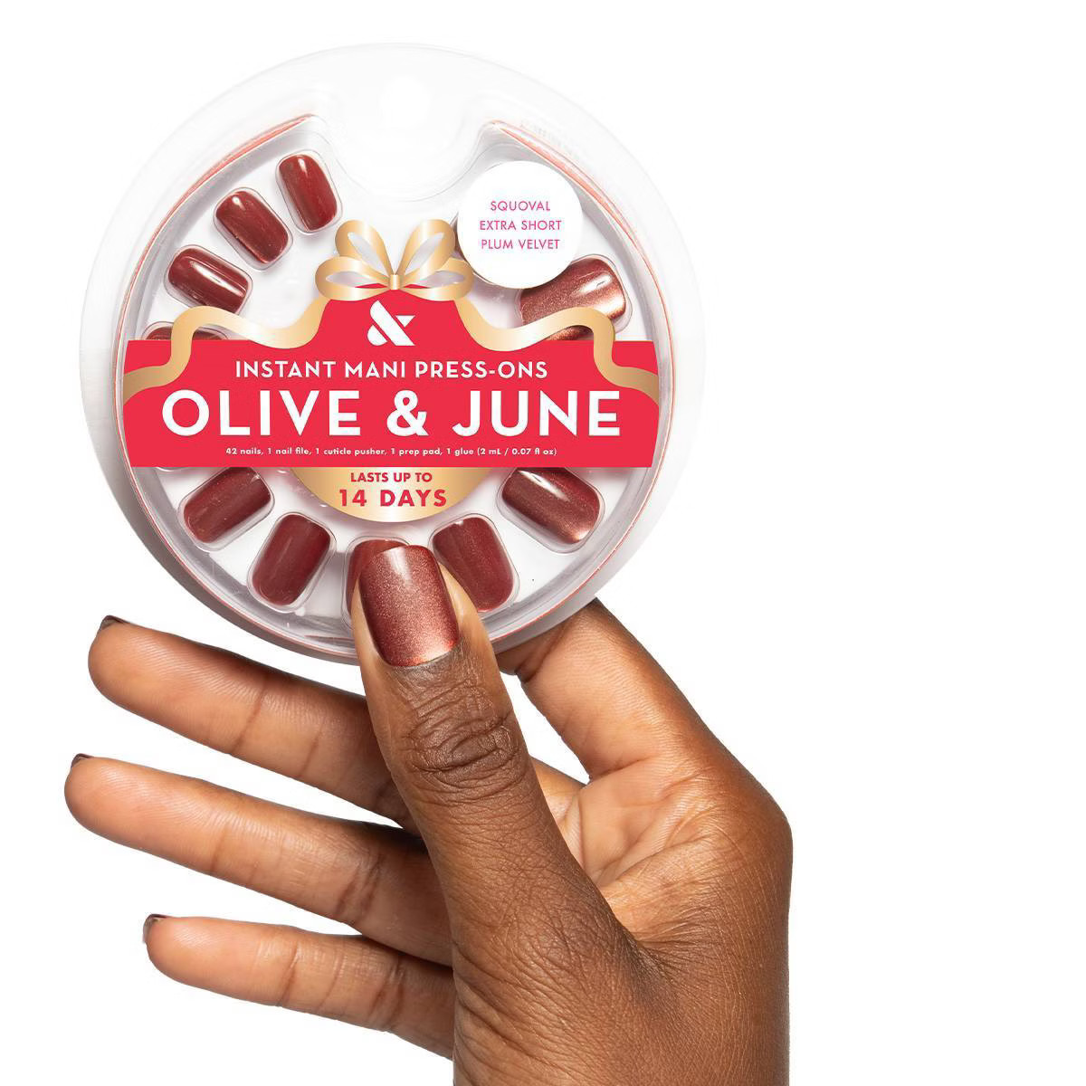 Olive & June Press-On Fake Nails - XS Squoval - Plum Velvet - 42ct | Target