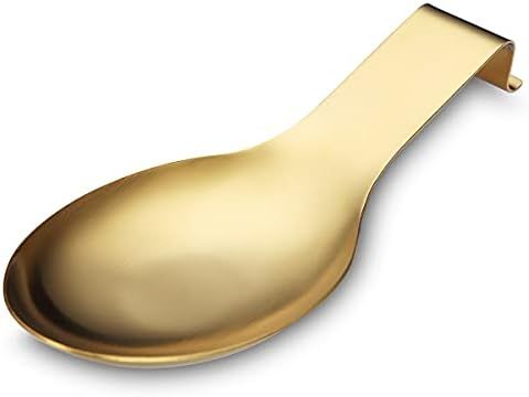 Matte Gold Spoon Rest, Stainless Steel Spoon Holder for Stove Top, kitchen utensils Holder for Ladle | Amazon (US)