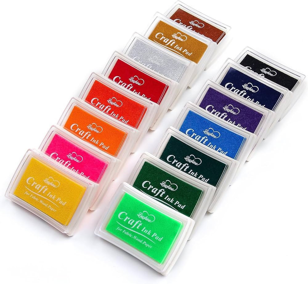 Craft Ink Pad Stamps Partner DIY Color,15 Color Craft Ink Pad for Stamps, Paper, Wood Fabric (Pac... | Amazon (US)