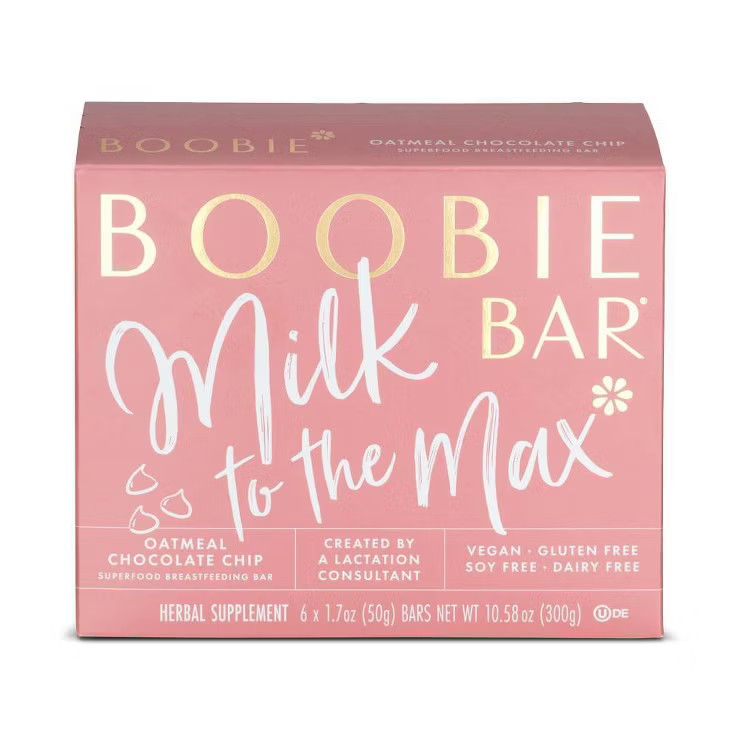 Boobie Bar Superfood Vegan Lactation Bar Oatmeal Chocolate Chip - 10.58oz/6ct | Target