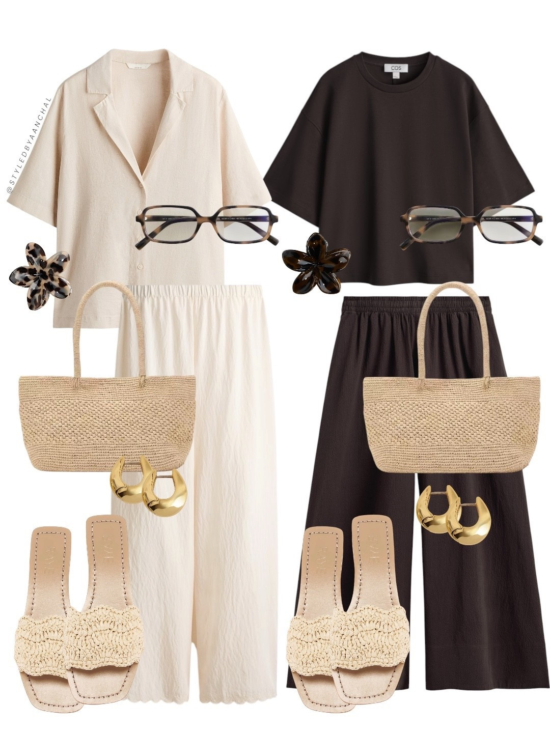 Effortless sets, woven sandals & gold hoops🤍🤎 
Which one would you wear Beige or Brown?

Save • Share • Style

#LTKU #LTKootd #LTKTravel