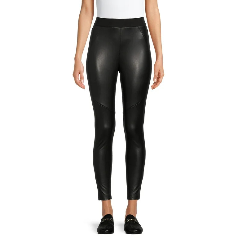 Time and Tru Women's Mixed Media Leggings | Walmart (US)
