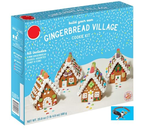 DIY Easy Build Gingerbread Village Kit – 20.8 oz Christmas Cookie Decorating Kit with Candy & Icing - Makes 4 Mini Houses | Amazon (US)