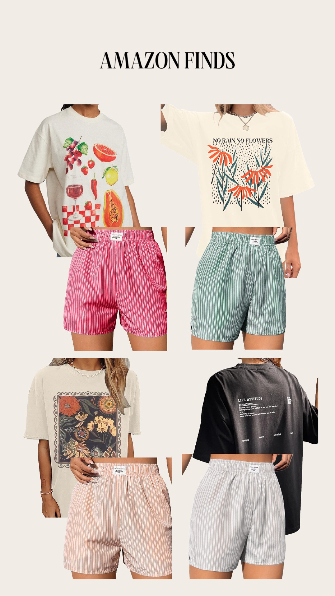 Amazon striped linen shorts with oversized graphic tee

#LTKFindsUnder50 #LTKStyleTip