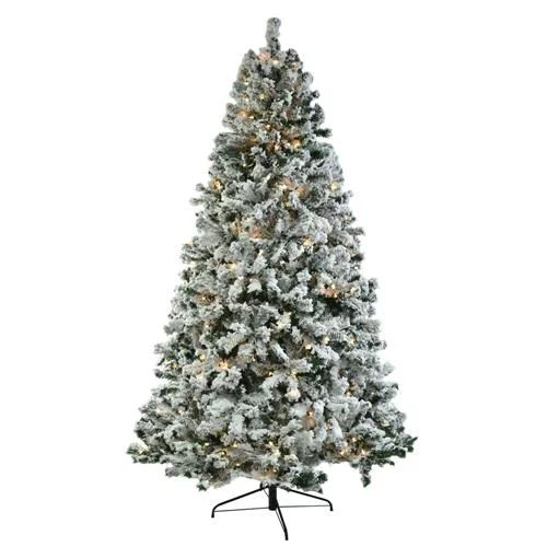 Zimtown 6ft Pre-lit Artificial Flocked Christmas Tree, Hinged Holida Fake Tree | Walmart (US)