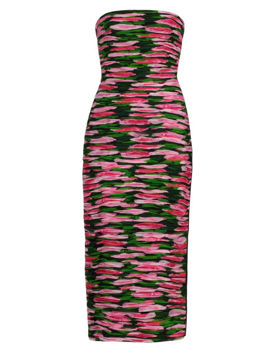 Strapless Ruched Midi-Dress | Saks Fifth Avenue