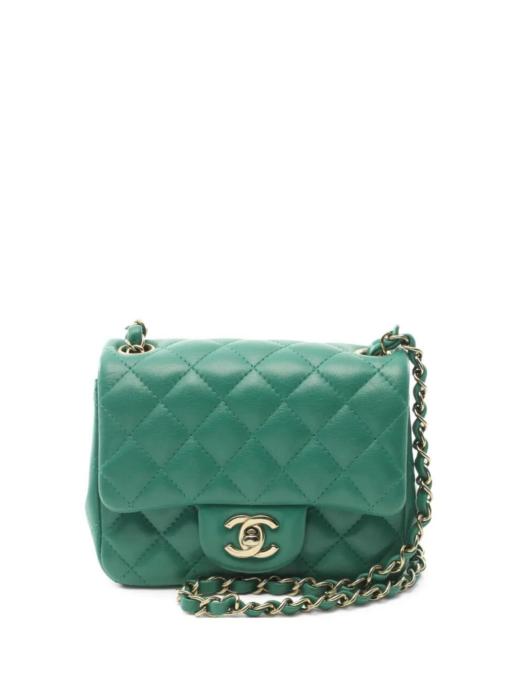 CHANEL Pre-Owned 2021 mini Classic Flap shoulder bag - Green | Farfetch Global