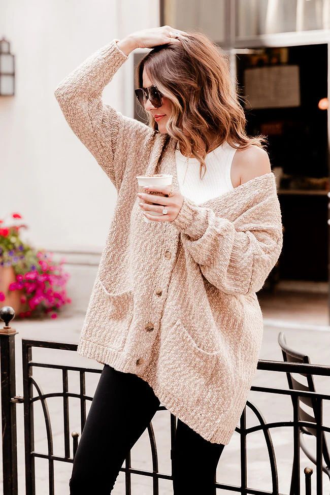 Cabin Fever Oatmeal Cardigan Amber Massey X Pink Lily | Pink Lily