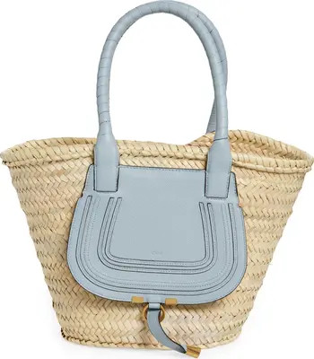 Medium Marcie Panier Woven Palm Basket Tote | Nordstrom