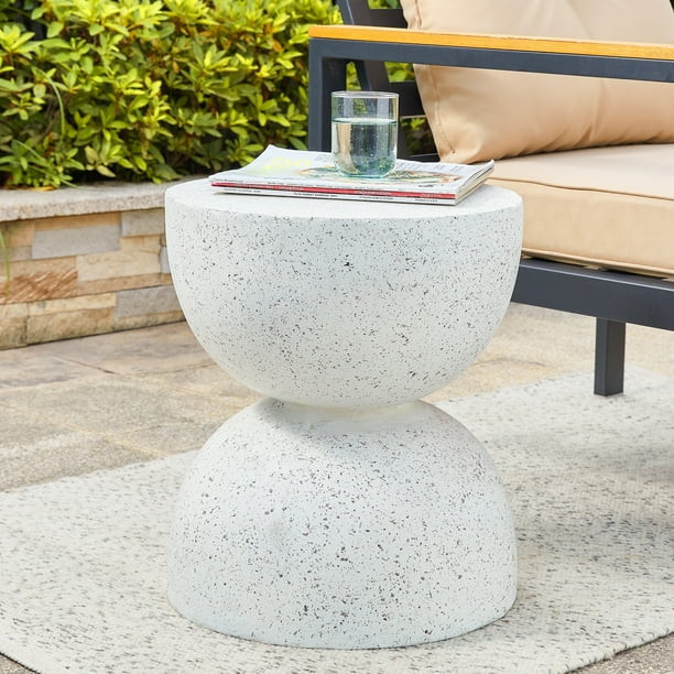 Glitzhome  18"H Modern MGO Faux Terrazzo Planter Stand Garden Stool Black | Walmart (US)