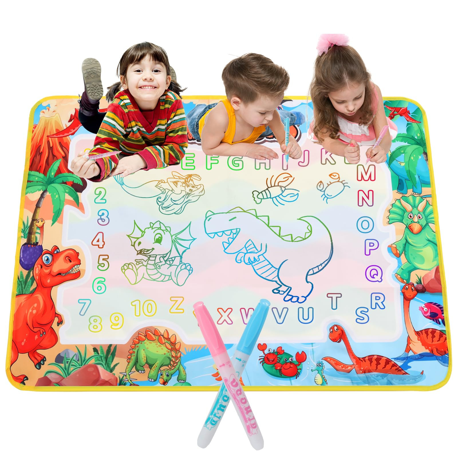 Large Water Doodle Mat for Toddlers, Magical Colourful, 39″×27″ Mess Free Coloring Mat with ... | Amazon (US)