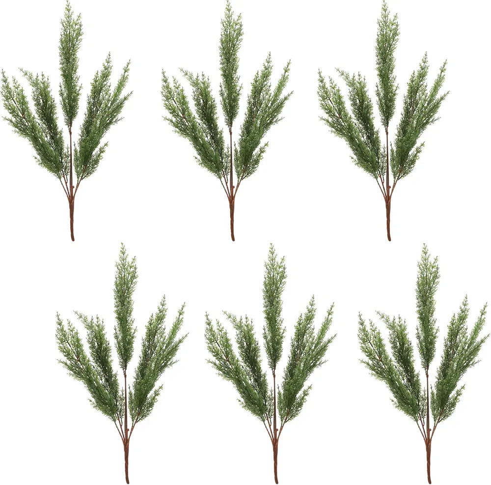PRTECY 6Pcs Artificial Cypress Branches, 20.5 Inch Faux Greenery Pine Picks Long Stem Cedar Sprig... | Amazon (US)