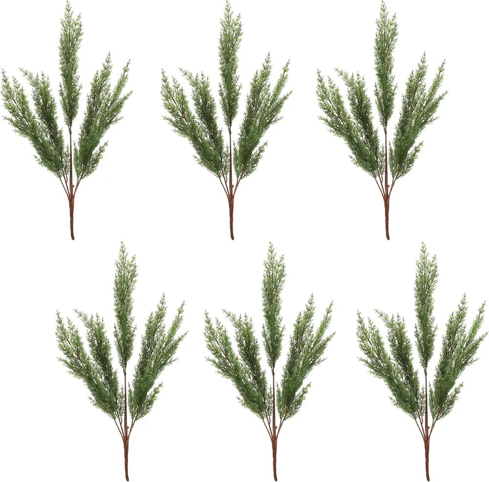 PRTECY 6Pcs Artificial Cypress Branches, 20.5 Inch Faux Greenery Pine Picks Long Stem Cedar Sprig... | Amazon (US)