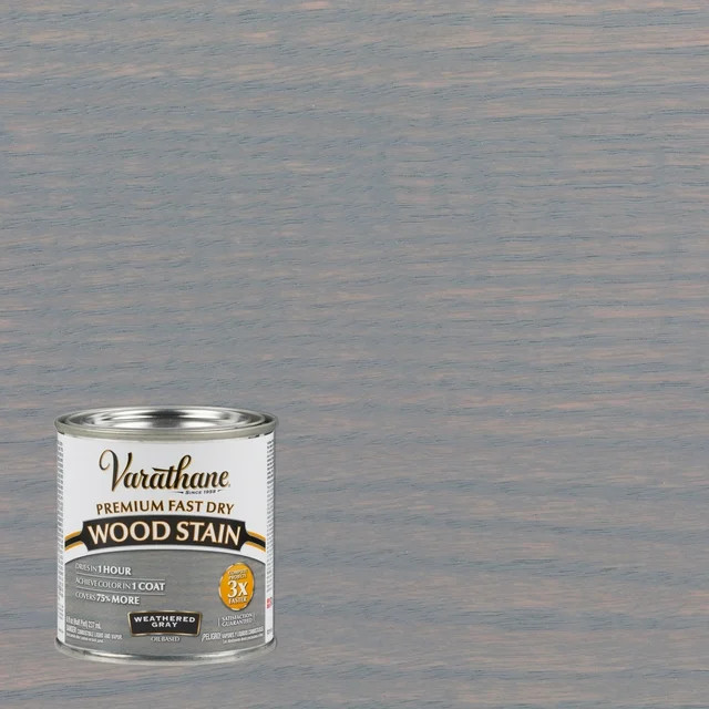 Weathered Gray, Varathane Premium Fast Dry Wood Stain-269398, Half Pint | Walmart (US)