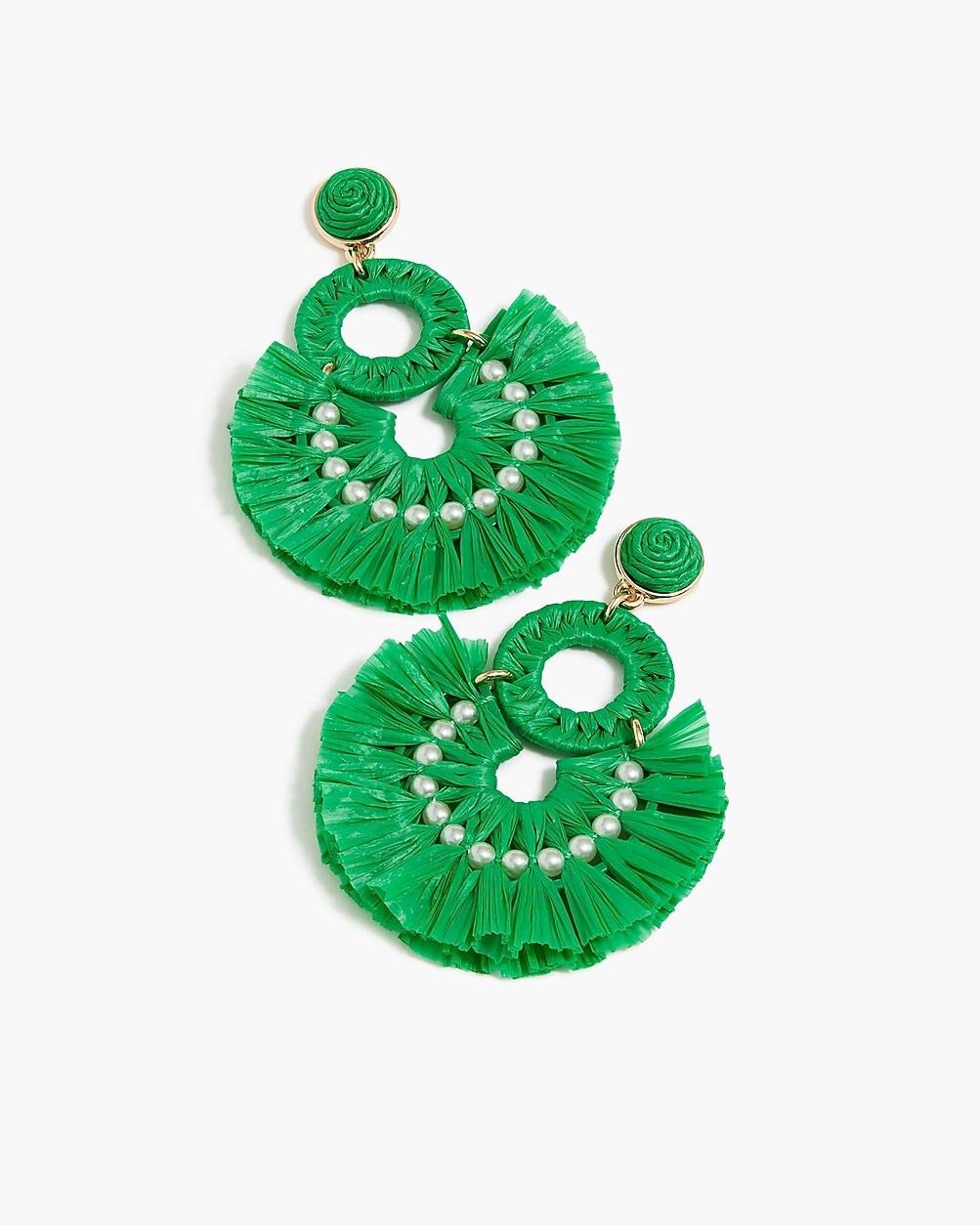 Raffia fan statement earrings | J.Crew Factory