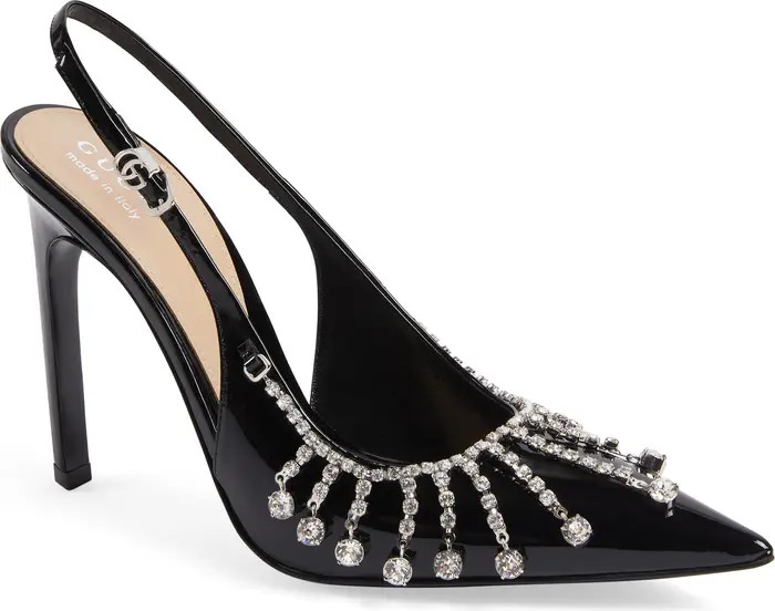 Guinevere Crystal Chain Pointe Toe Slingback Pump (Women) | Nordstrom