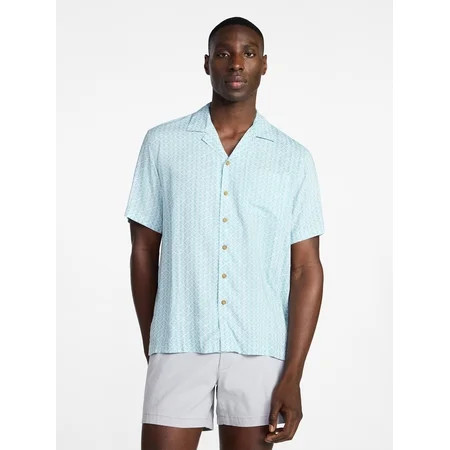 George Men s Printed Camp Shirt with Short Sleeves Sizes S-3XLT | Walmart (US)