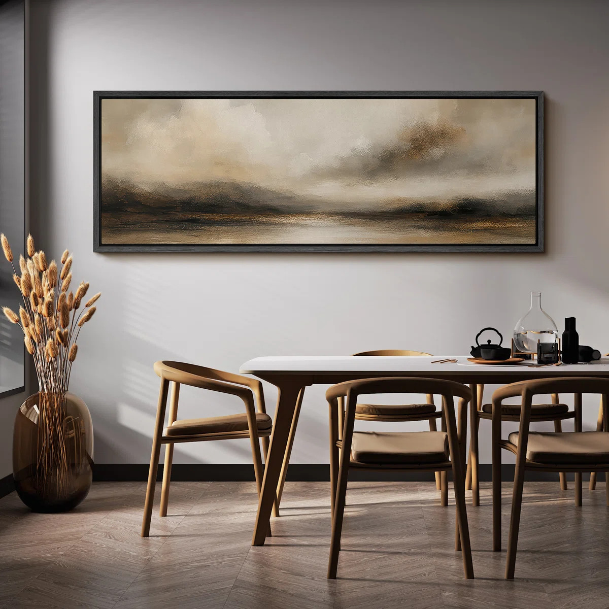 Large Framed Canvas Print Wall Art - Neutral Abstract Landscape Print for Minimalist Modern Wall ... | Wayfair North America