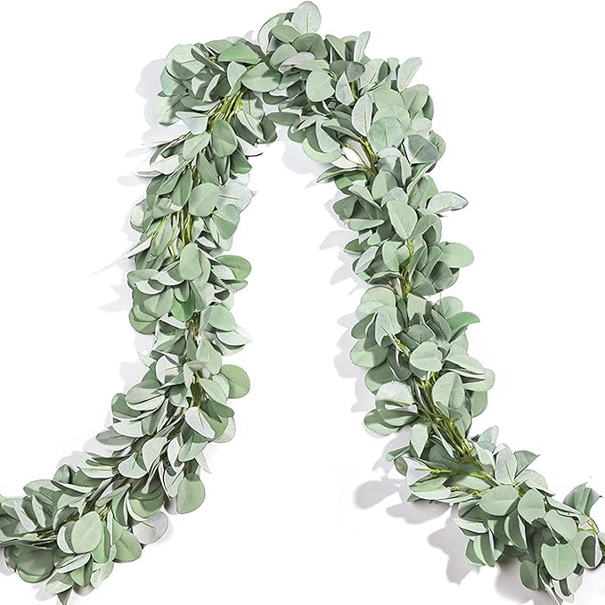 Miracliy Pack 3 Eucalyptus Garland, Lambs Ear Greenery Garland Faux Leaves Vine for Wedding Cente... | Amazon (US)