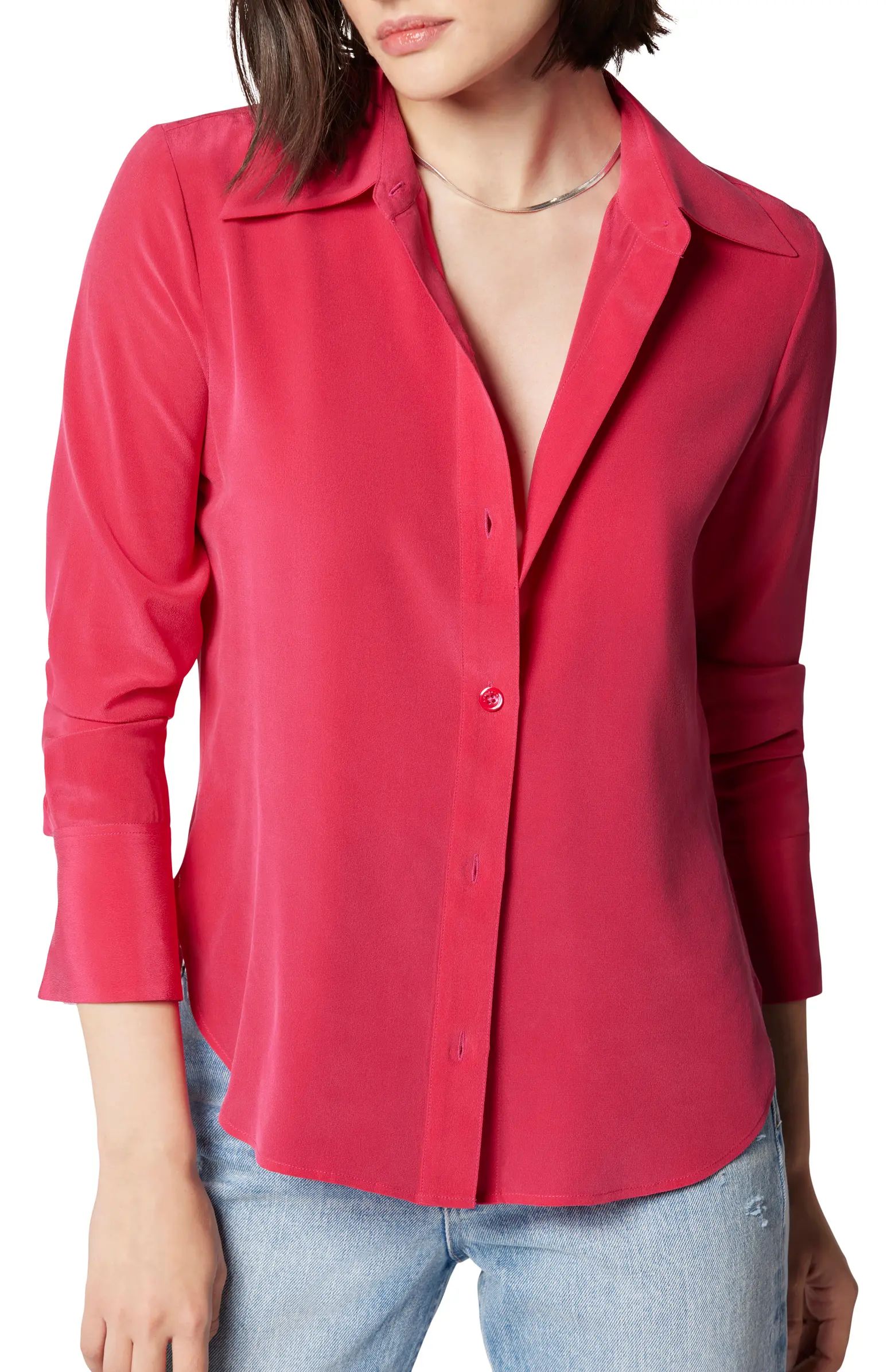 Leona Silk Button-Up Shirt | Nordstrom