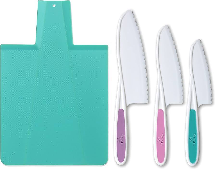 TOVLA JR. Kids Kitchen Knife and Foldable Cutting Board Set: Children's Cooking Knives in 3 Sizes... | Amazon (US)