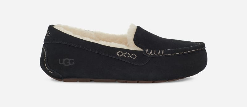 UGG® Women's Ansley Sheepskin Suede Slipper in Black/, Size 9 | UGG (US)