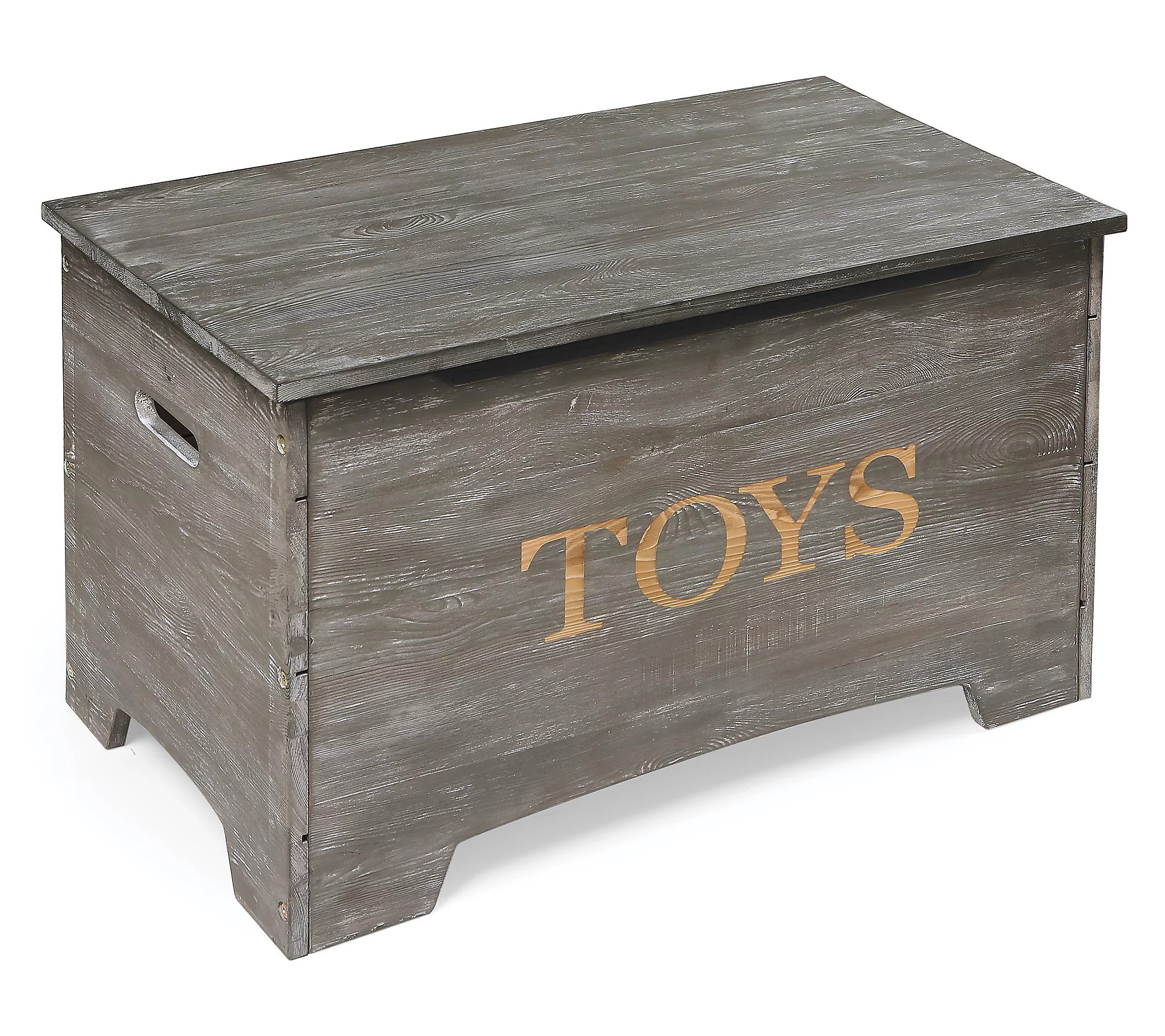 Badger Basket Solid Wood Rustic Toy Box Vintage Gray | QVC