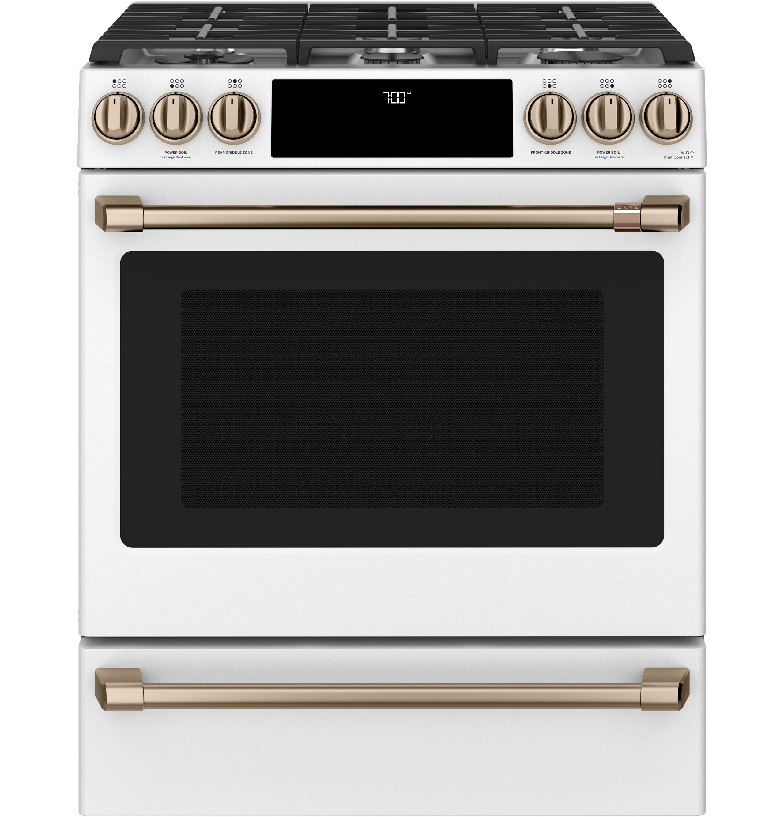 CAFÉ™ 30" Smart Slide-In, Front-Control, Gas Range with Convection Oven | Cafe Appliances (US)