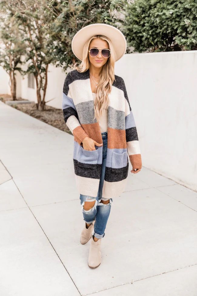 Not Too Late For Love Multicolor Colorblock Cardigan | The Pink Lily Boutique