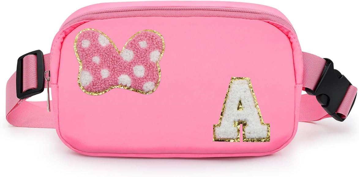 Chenille Initial Bow Mouse Fanny Pack, Park Crossbody Bag Christmas Birthday Gifts for Teen Girls... | Amazon (US)