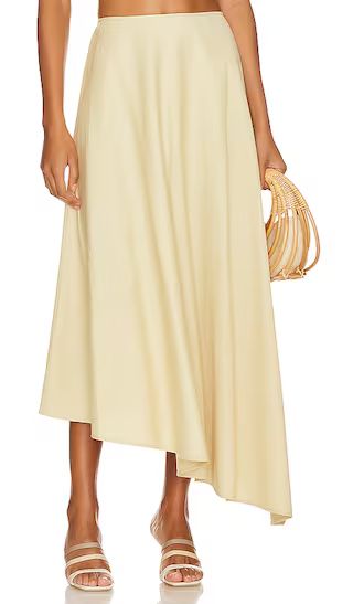 Asymmetrical Midi Skirt in Wheat | Revolve Clothing (Global)