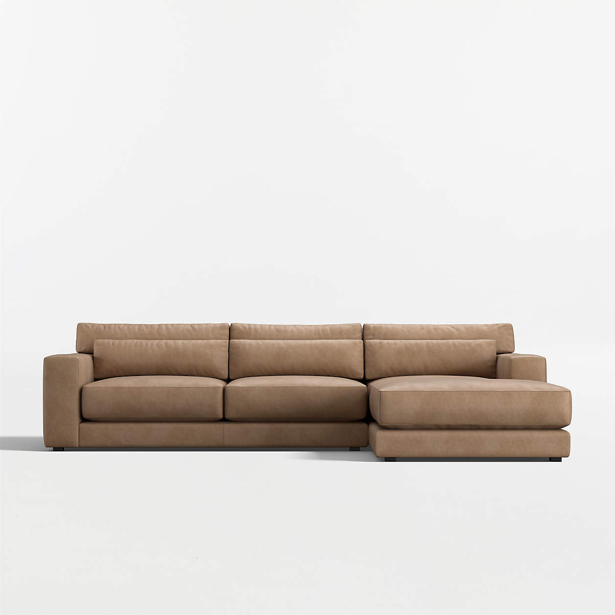 Retreat 2-Piece Leather Sectional Sofa with Chaise Lounge + Reviews | Crate & Barrel | Crate & Barrel