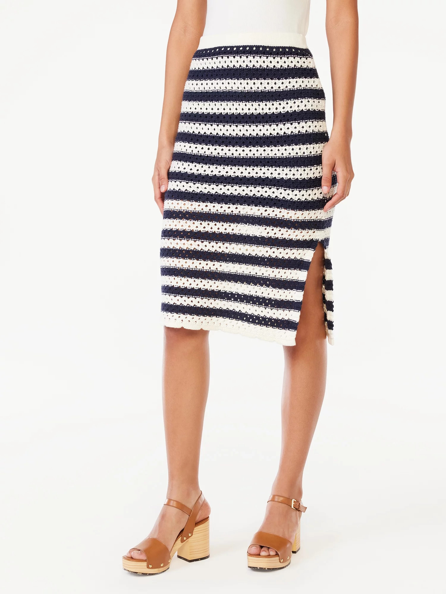 Free Assembly Women's Crochet Midi Sweater Skirt | Walmart (US)