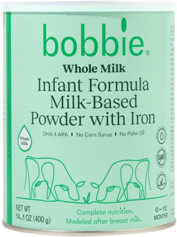 Bobbie Whole Milk, Grass Fed Infant Formula, Milk-Based Powder with Iron, Plant Based DHA & ARA, ... | Amazon (US)